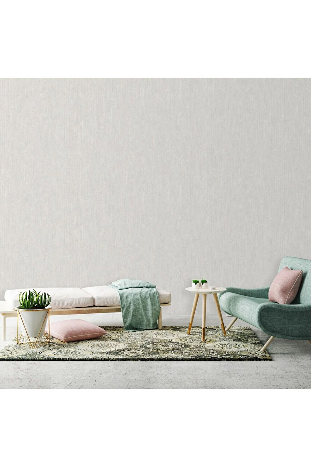 Textured Plain Wallpaper Duvar Kağıdı, Gri, Açık, Gümüş - Ephes 6801-2, 10,60 M²