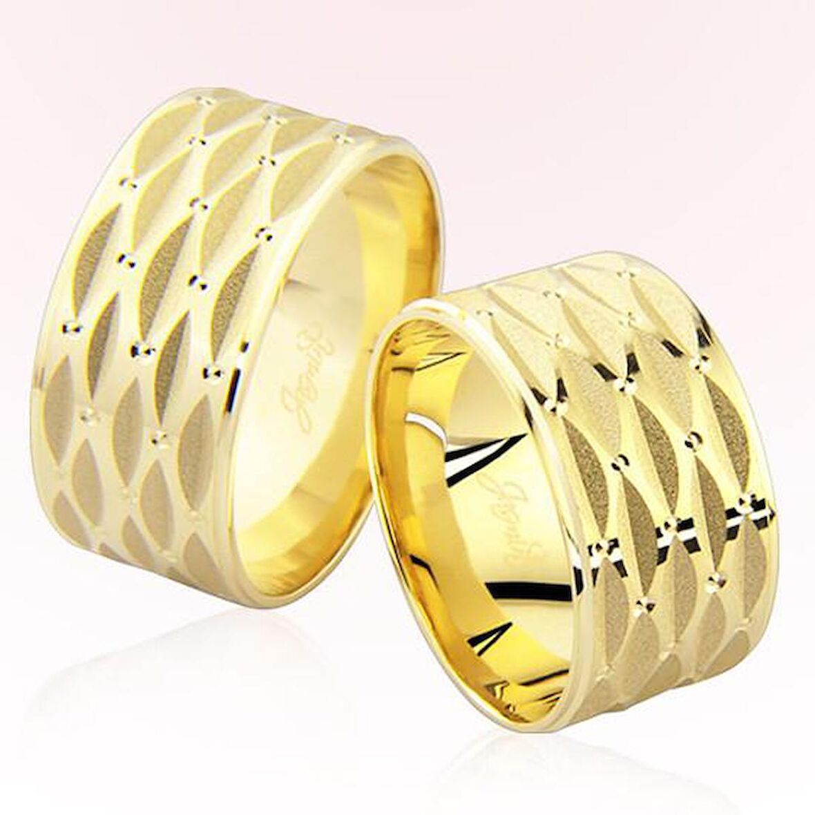 Sarı Desenli Altın Alyans 6805