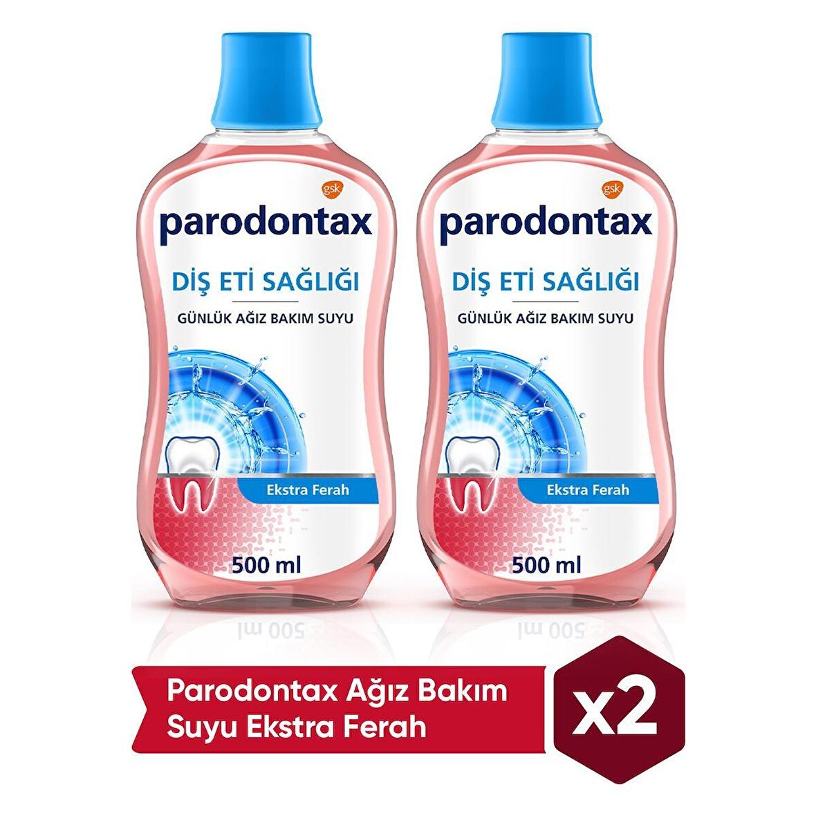 Parodontax Ağız Bakım Suyu Ekstra Ferah x 2 Adet 500 ml