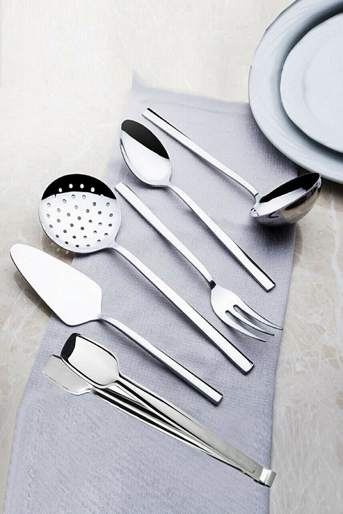 Nehir Dalyan 6 Parça Paslanmaz Çelik Servis Takımı Set 