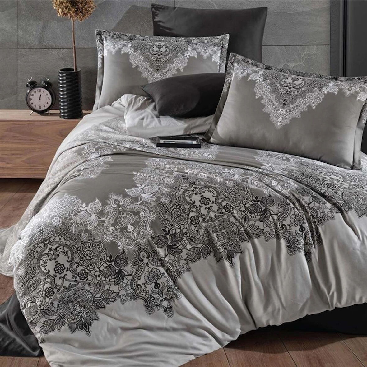 Clasy Pamuk Saten Çift Kişilik Nevresim Takımı Noldor v1