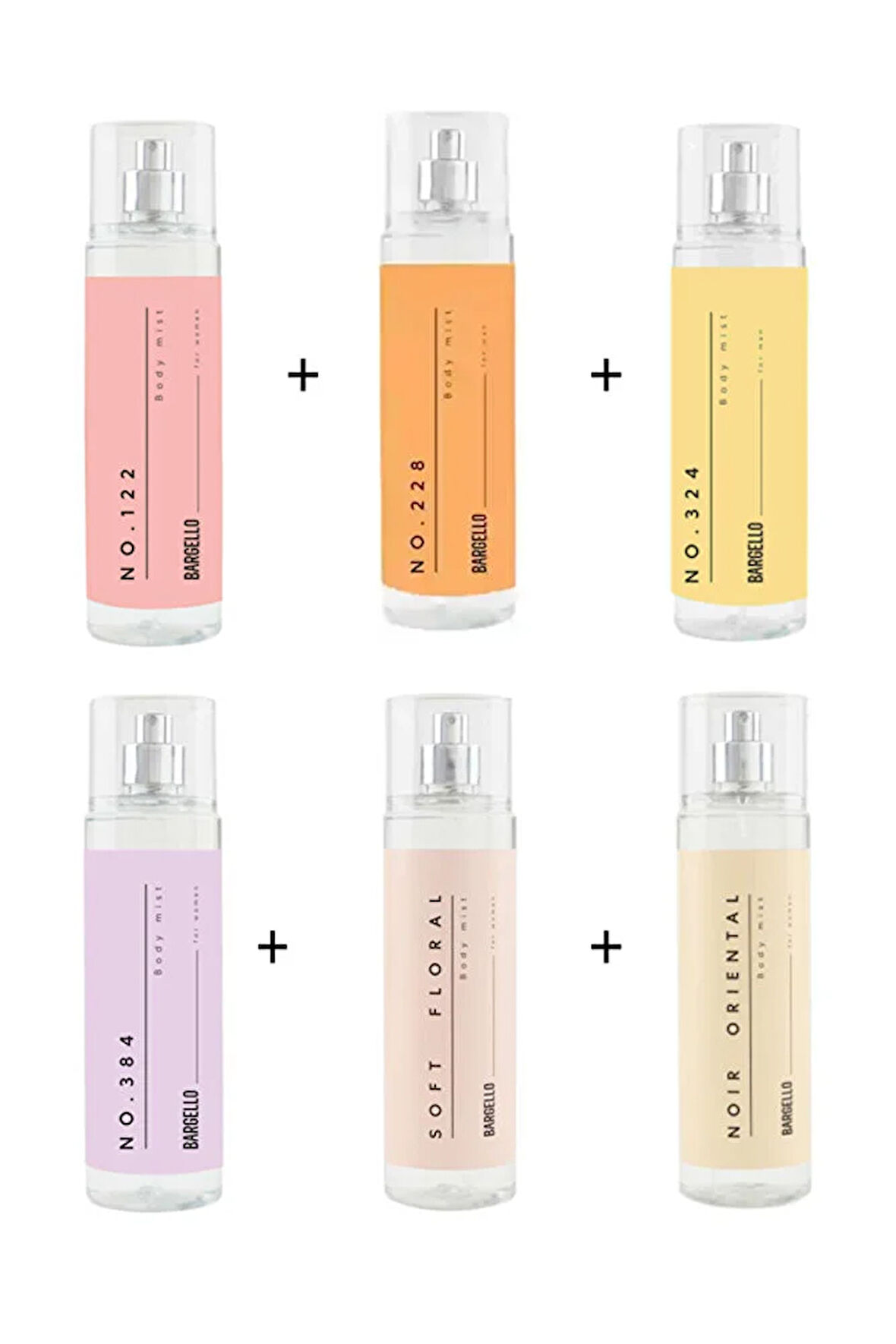 Kadın Bodymist Set No:122 No:228 No:324 No:384 Soft Floral Noir Oriental 210ml -mnms210set