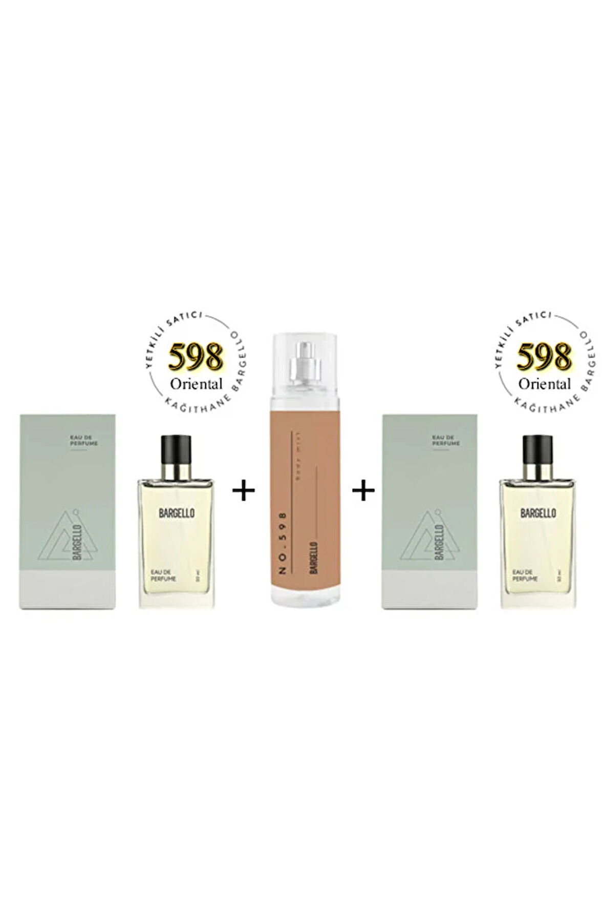 598 + 598 Unisex Parfüm Edp 50 ml Oriental + No: 598 Unisex Body Mist Edt 210 ml -mnms598bmset