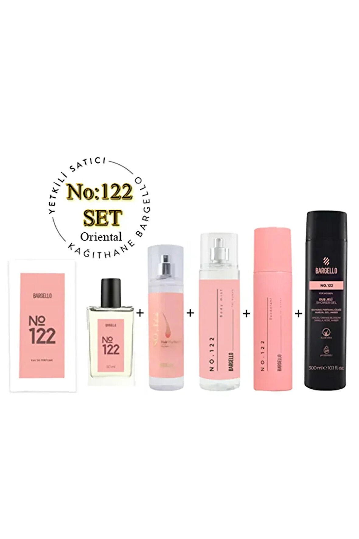 122 Kadın Parfüm Set ( Parfüm - Saç Parfümü - Bodymist - Deodorant - Duş Jeli ) - Mnms122setduş2