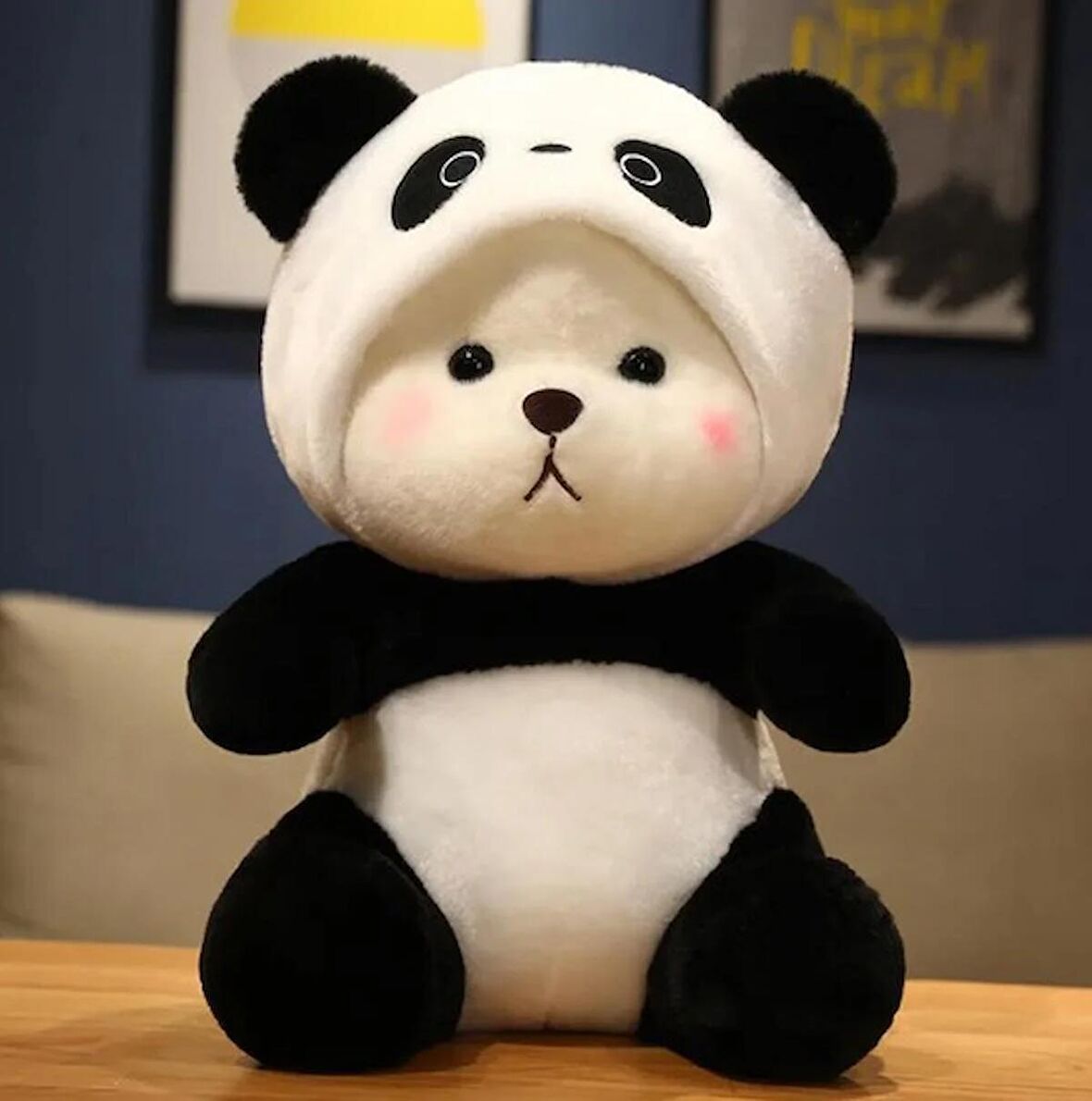 90 Cm Kapşonlu Uykumcuk Peluş Ayıcık Panda