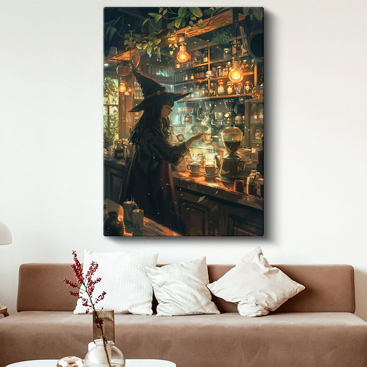 Büyücü Kahvesi - Sihirli İksirler Anime Kanvas Tablo
