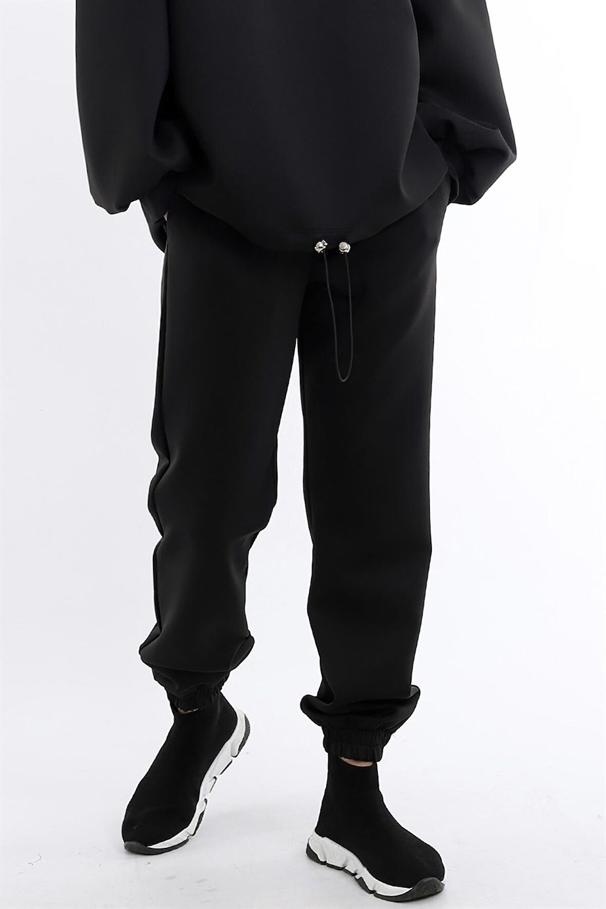 Beli Büzgülü Cepli Rahat Jogger Eşofman Altı