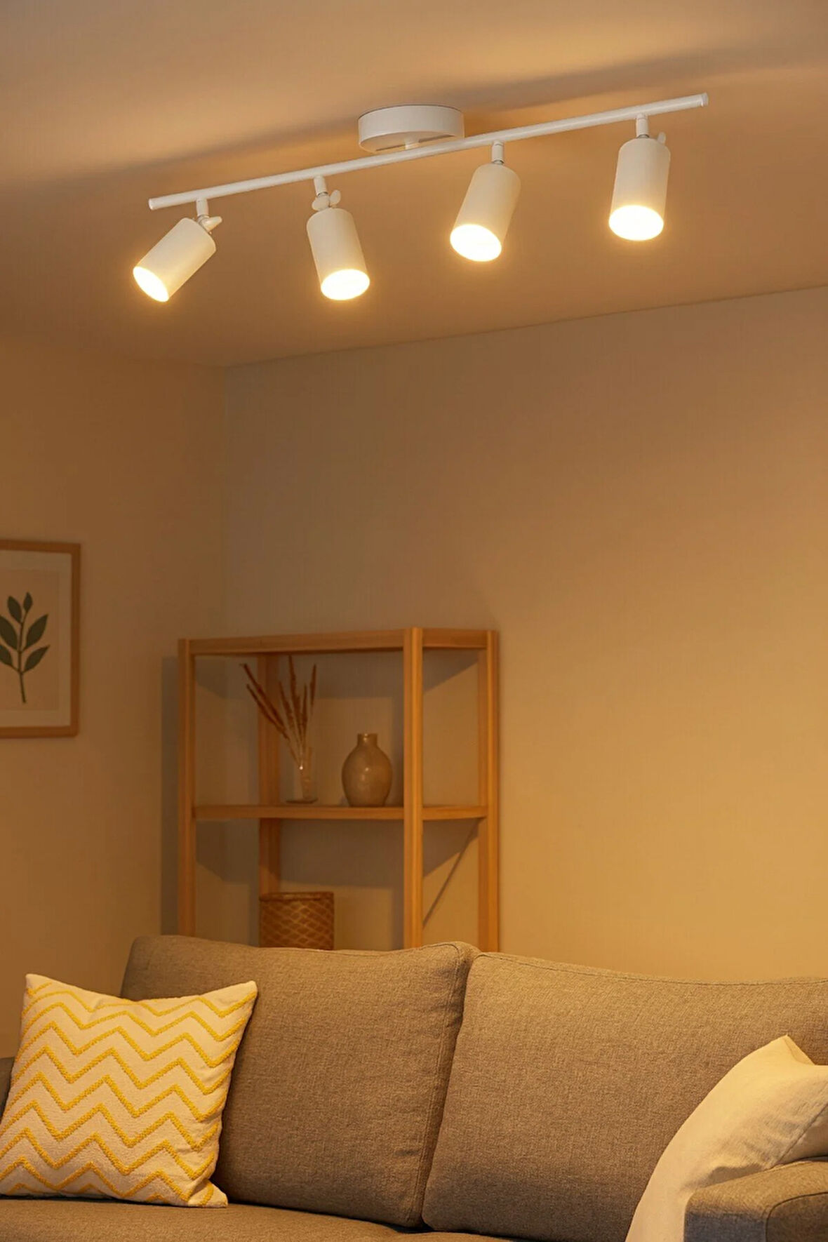 Spoti 4'Lü Beyaz Renk (GÜN IŞIĞI) Modern Tasarım Salon - Mutfak - Banyo Spot Ledli Sıralı Avize