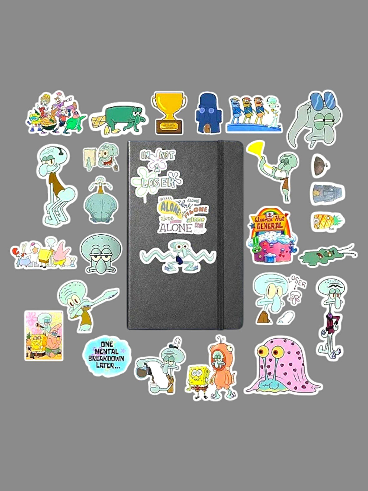 Squidward sticker paketi /bullet journal defter çıkartma ajanda laptop etiket
