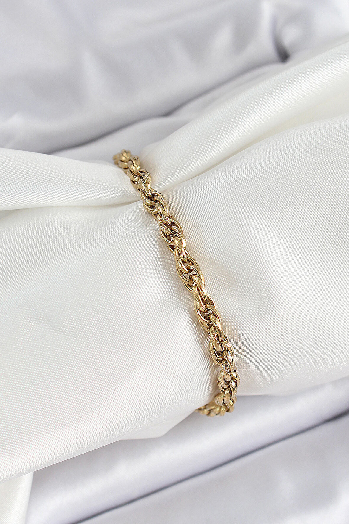 316L Çelik Gold Renk Burgu Model Kadın Bileklik