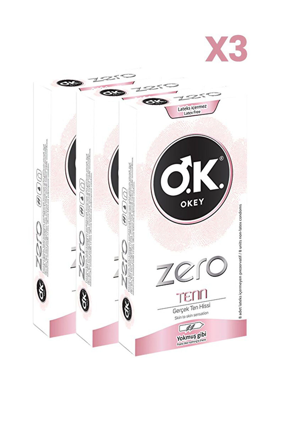 Okey Zero Tenn Prezervatif 8'li x3 Adet