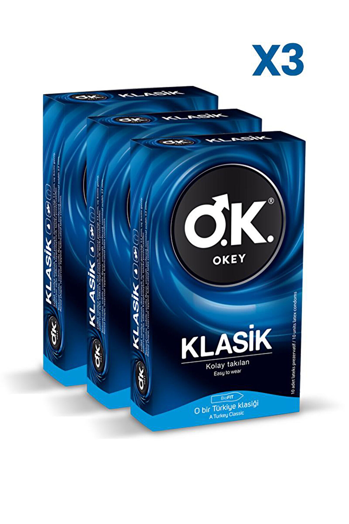 Okey Klasik Prezervatif 10'lu x3 Adet