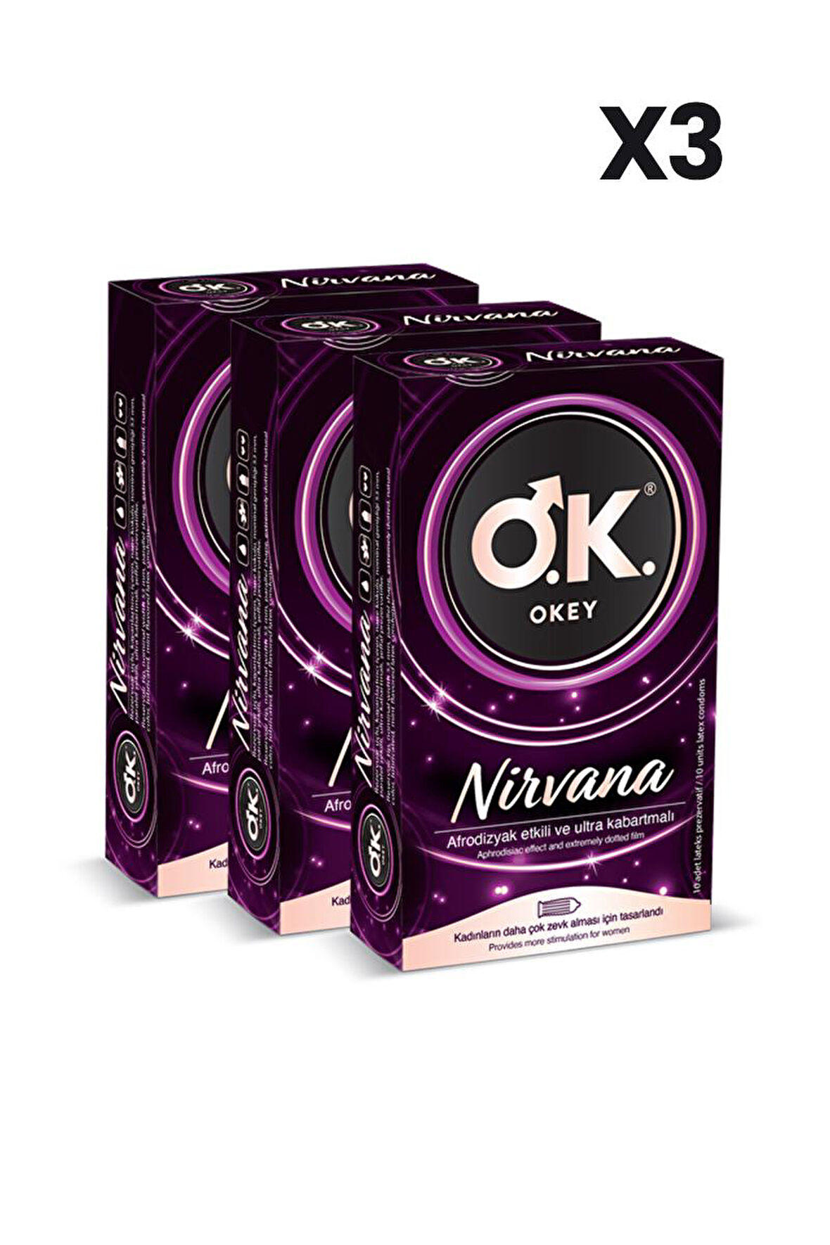 Okey Nirvana Prezervatif 10'lu x3 Adet