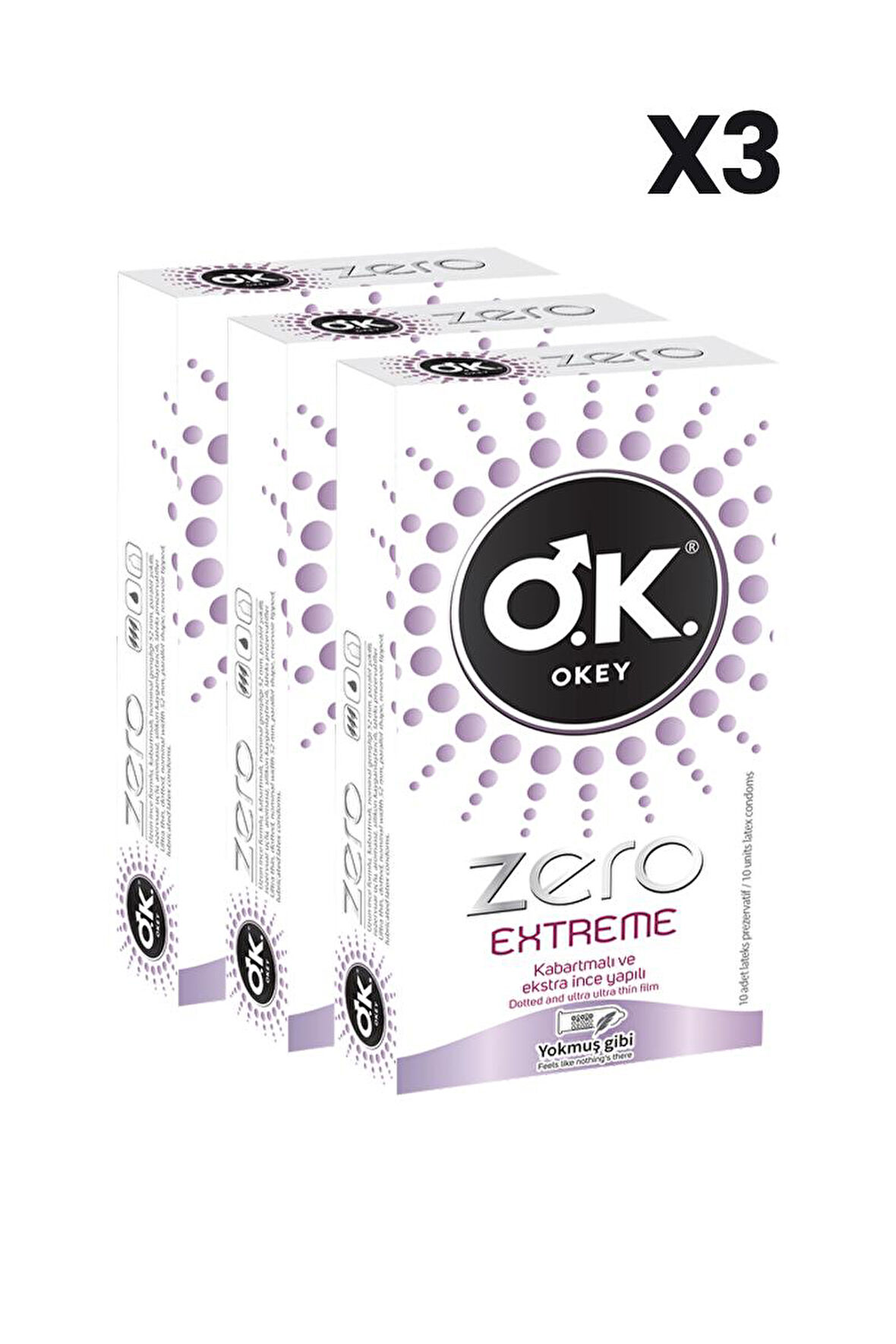 Okey Zero Extreme Prezervatif 10'lu x3 Adet