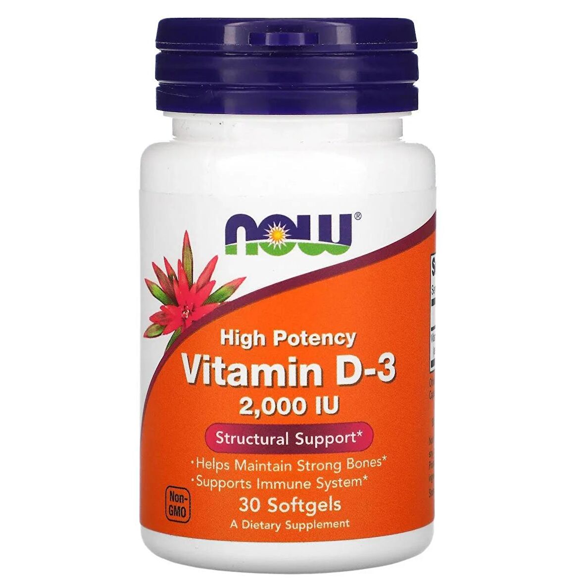 NOW Foods Vitamin D3 50 mcg (2,000 IU), 30 Softgels