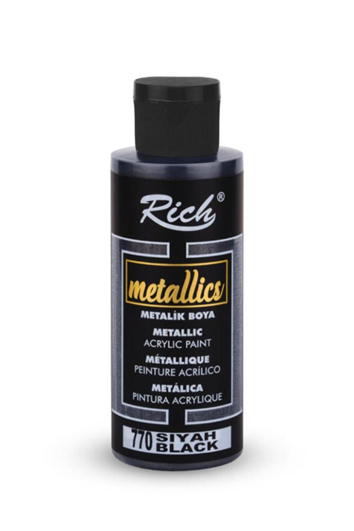 Metalik Akrilik Boya - Metallic Acrylic Paint 120cc Siyah 770