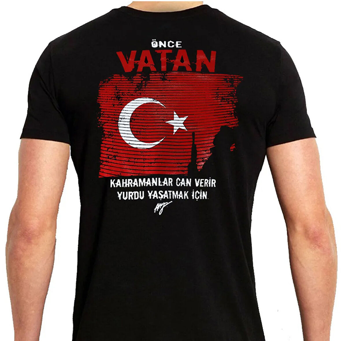 Alfa Önce Vatan Bayrak Baskılı Tişört