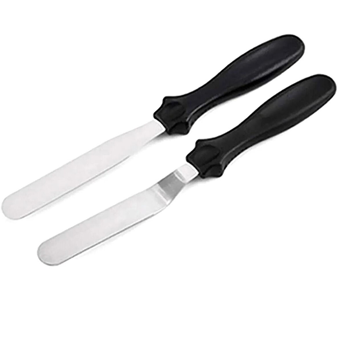 Paslanmaz 2li Pasta Spatula Seti -Sıvama Bıçağı Kek Kazıyıcı Krema Yayma Pasta Dekorasyonu