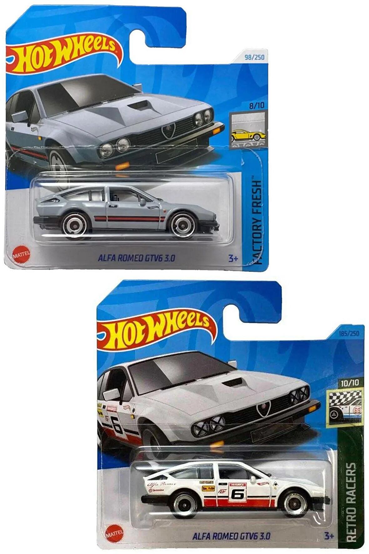 Hot Wheels Alfa Romeo Gvt6 3.0 2 Araç Set Beyaz & Gri (1/64)