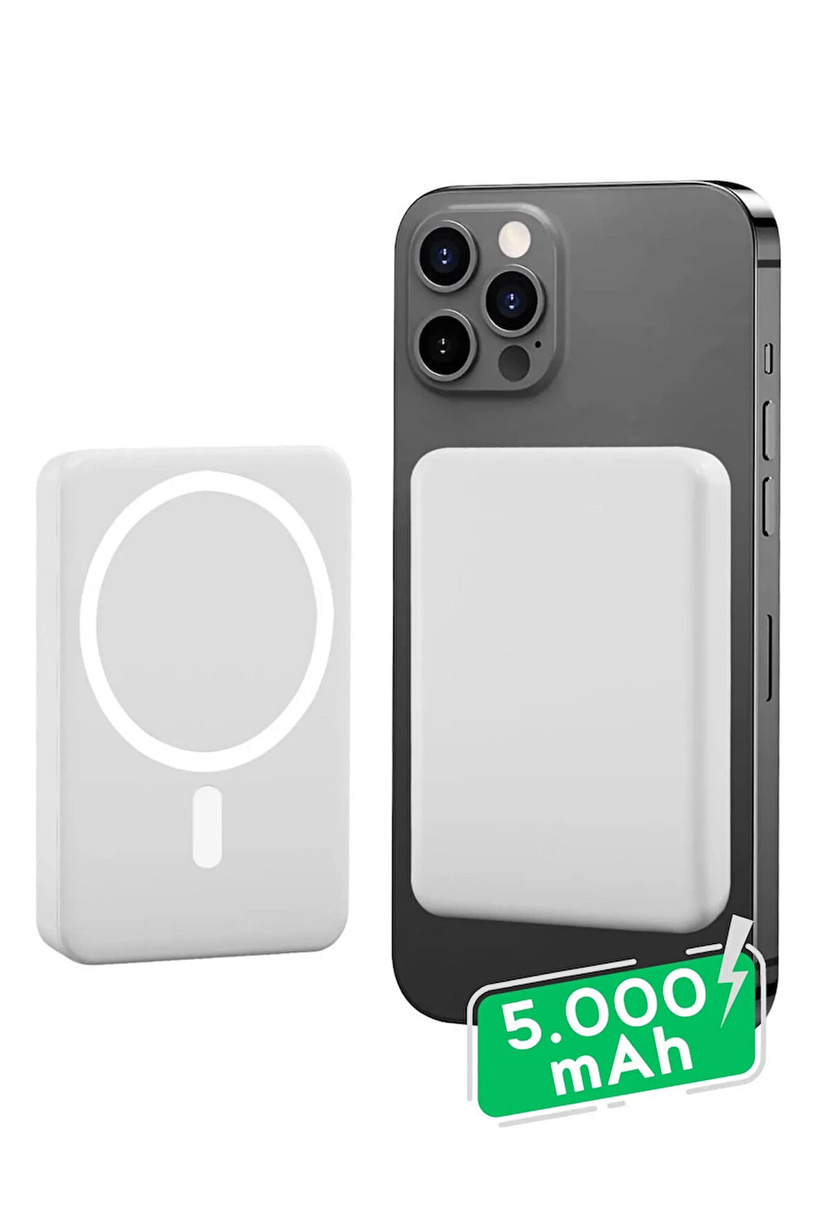 Iphone Uyumlu 5000 Mah Wireless Magsafe Batarya-Kablosuz Şarj Powerbank