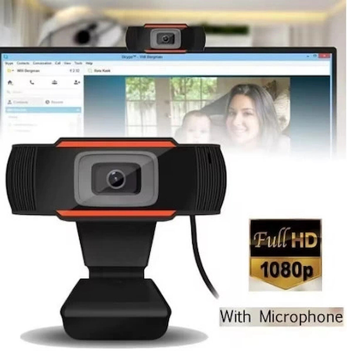 WebCam Orjınal 1080p Konferans Kamera Dahili Mikrofon Chat Görüntülü Sohbet Yayın Kamerası HD Video