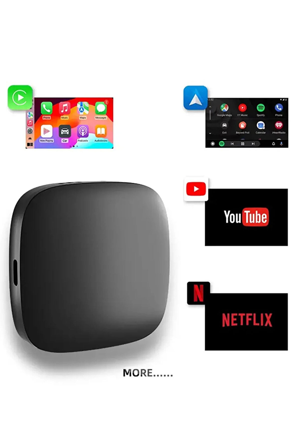 Wireless Carplay Android Araba 4 Çekirdekli Akıcı FullHd 1080P Wifi 2.4/5G 2GB/32Gb
