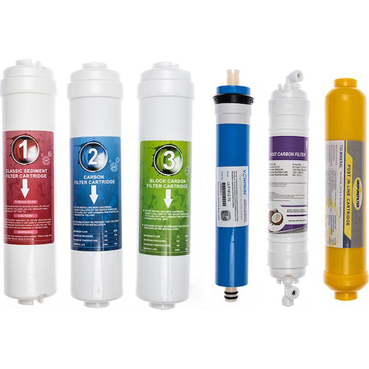 Sulook Kapalı Kasa Su Arıtma Cihazlarına Uyumlu 6'lı Filtre Seti Vontron Membranlı