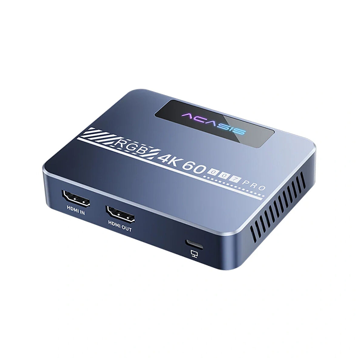 Acasis 4K 60Hz HDR RGB Kayıt Cihazı, 4K 60Hz Pass-Through, HDR 240Hz ve VRR Desteği, Sessiz Soğutma Fanı, 96 Saat Kesintisiz Canlı Yayın, Mikrofon, Kulaklık ve Konsol Bağlantılı Profesyonel Kayıt Cihazı