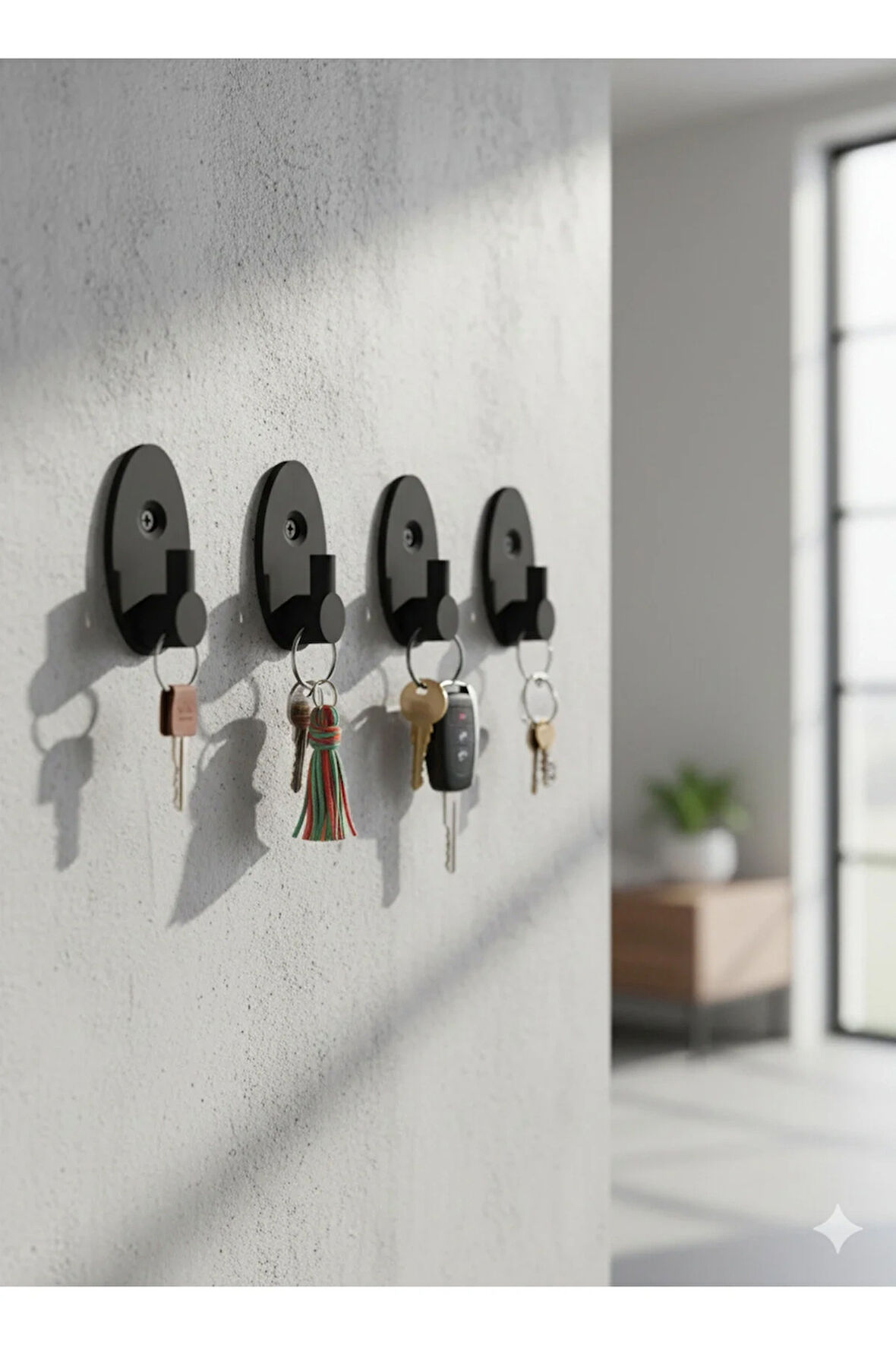 Çok Amaçlı Duvar Askısı | Anahtarlık, Kablo ve Takı Düzenleyici | 4'lü Set