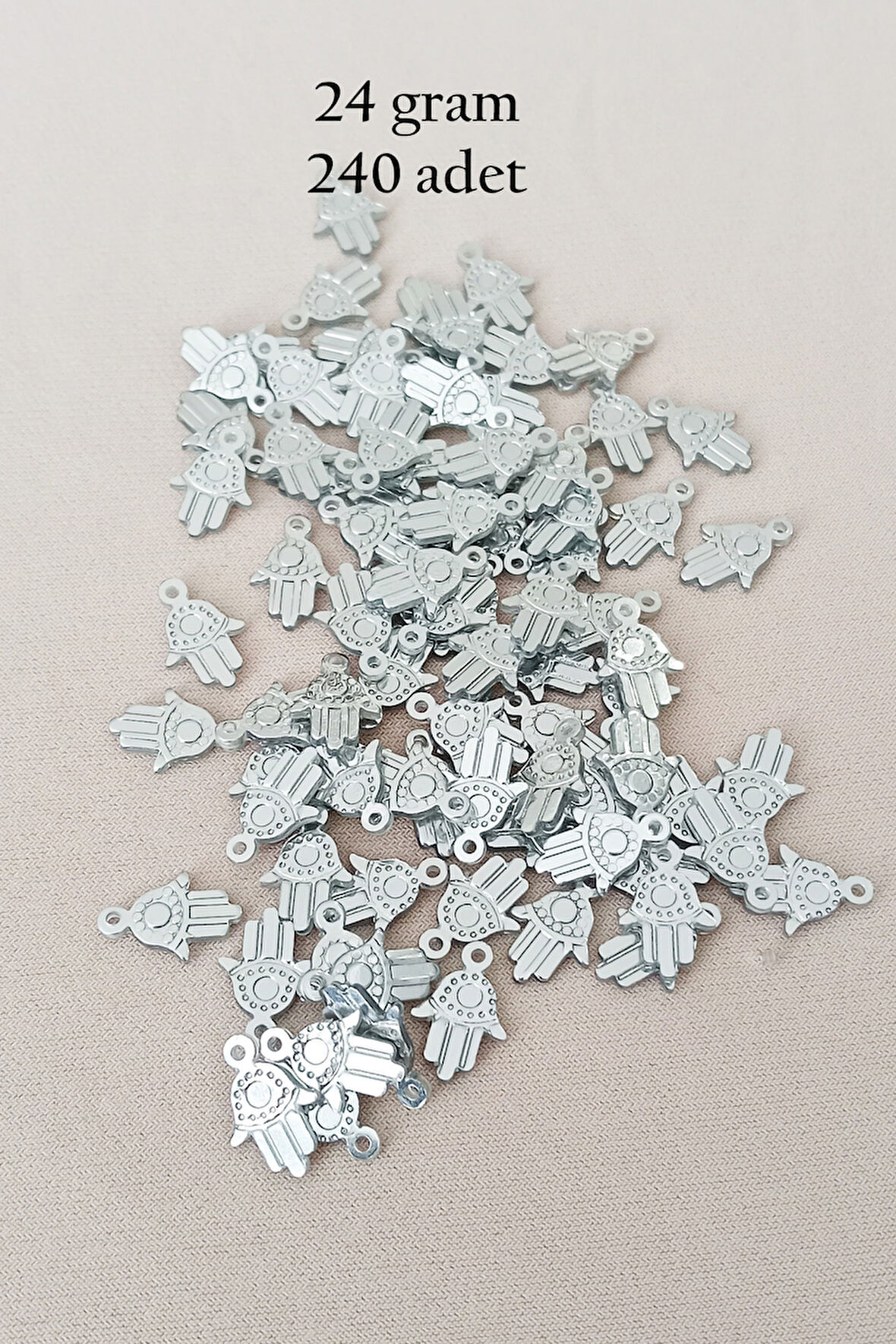 Oya Abiye Bileklik Kolye Pleksi Metalik Plastik Pul Gümüş Renk 24 gram 240 adet - BNC586