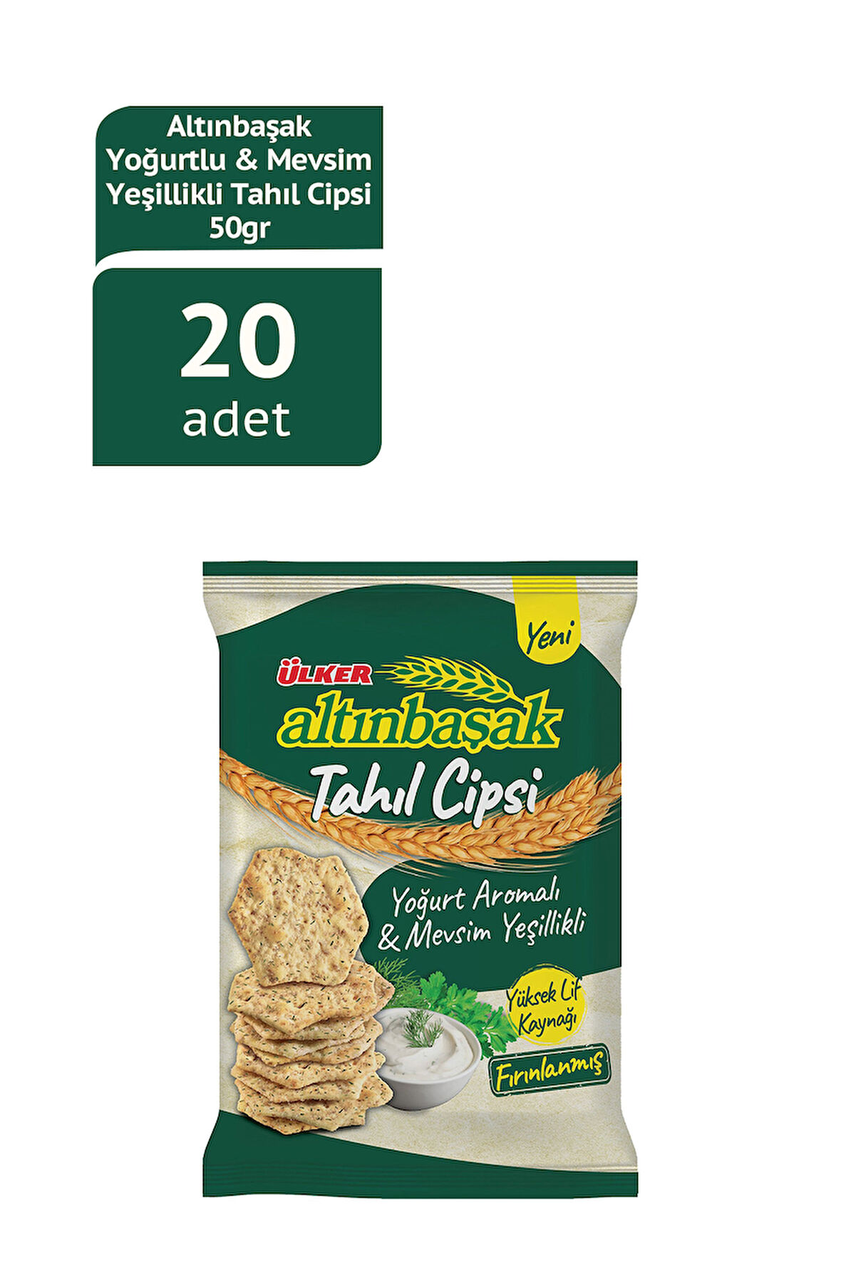ALTINBAŞAK TAHIL CİPS YOĞURT & MEVSİM YEŞİLLİKLERİ 50GX20 ADET