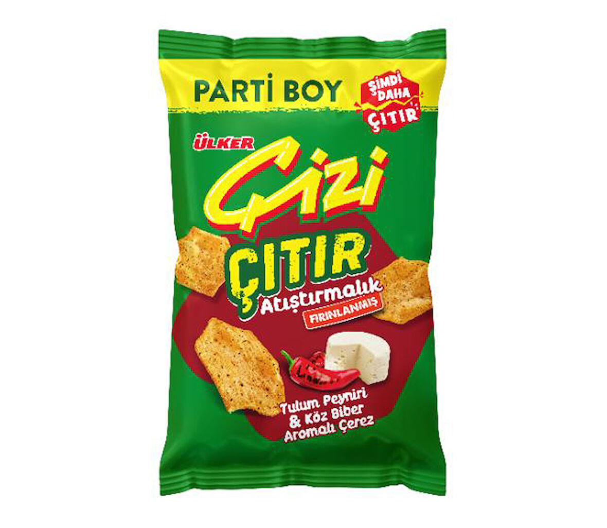ÇİZİ ÇITIR - Tulum Peyniri&Köz Biber Aromalı - Parti Boy - 160 gram - 10 Adet