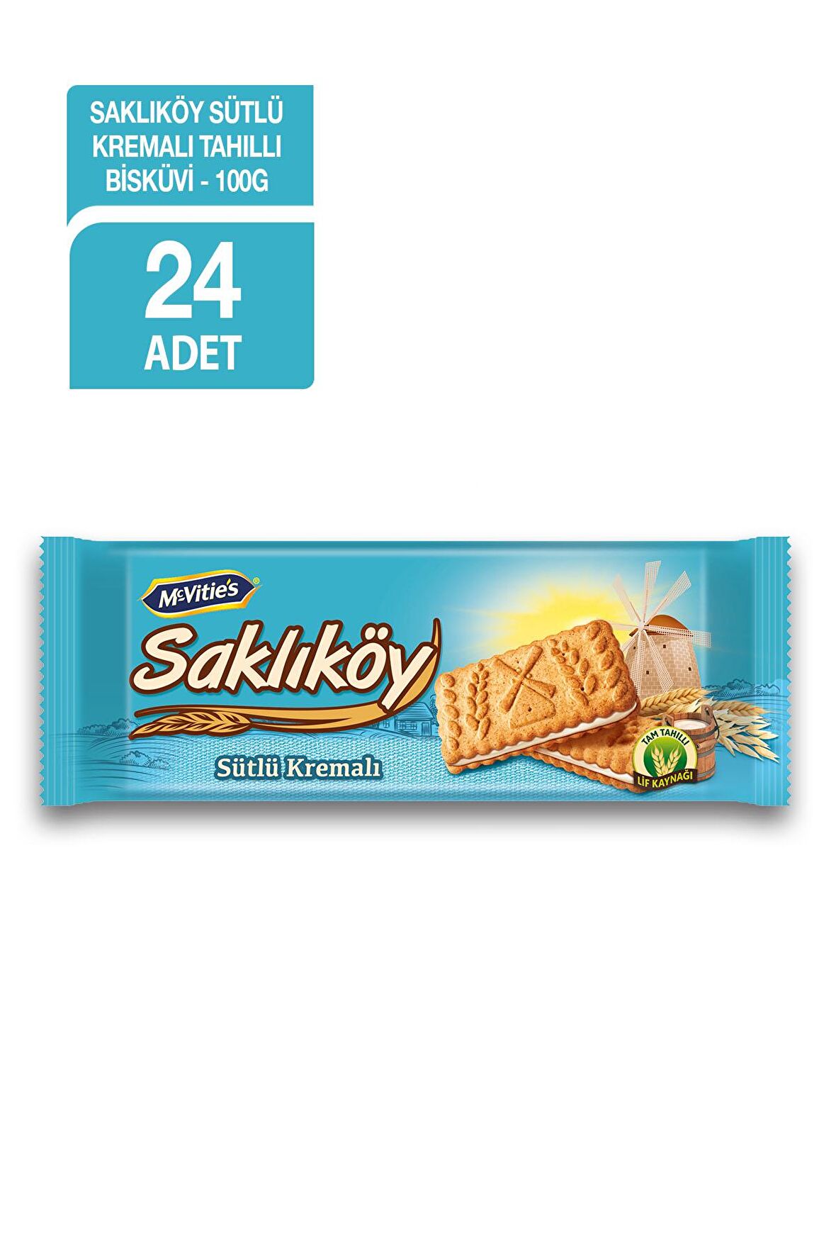 SAKLIKÖY SÜTLÜ KREMALI BISKÜVI 100GR x24 ADET