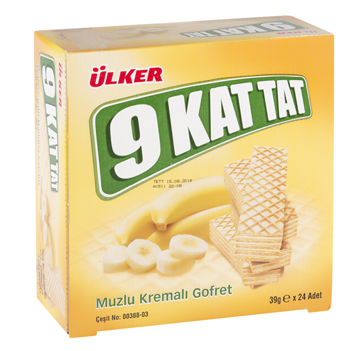 Ülker 9 Kat Muz Aromalı Lüks Gofret 39 g 24'lü