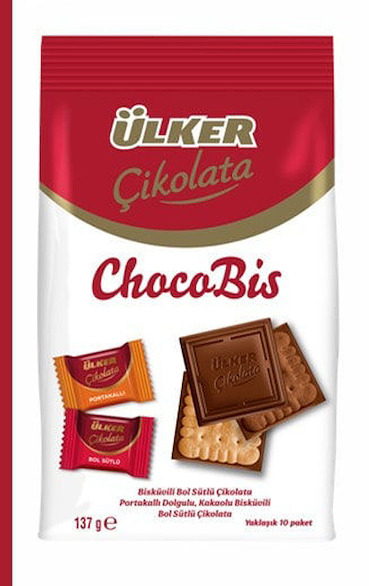 Mini Kare Çikolata Mix Poşet - ChocoBis - 137 gram - 12 Adet