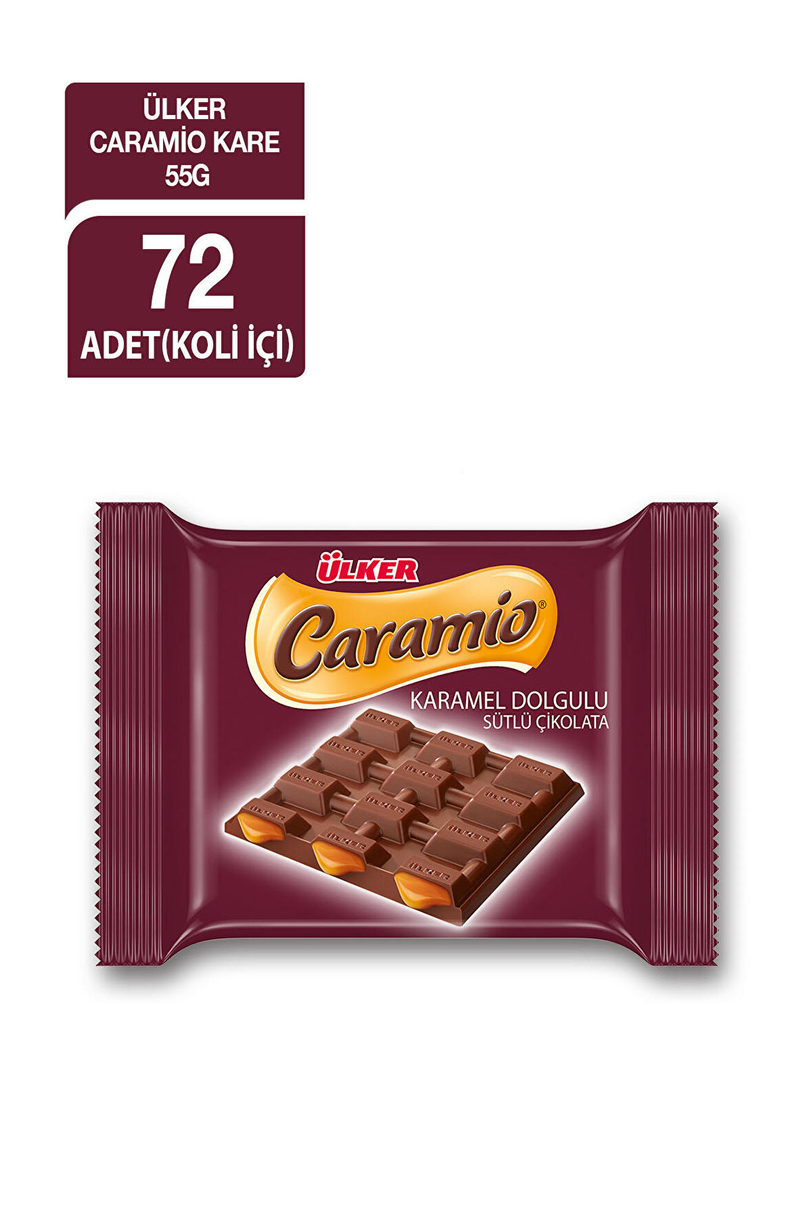 CARAMIO KARAMELLI KARE ÇİKOLATA 55GR x72 ADET