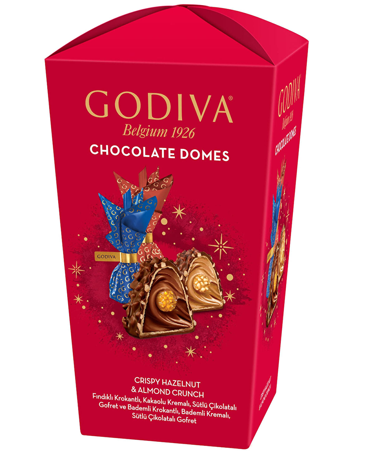 Chocolate DOMES - Yeni Yıl Özel Karma Kutu - Fındık&Badem - 123 gram - 10 Adet