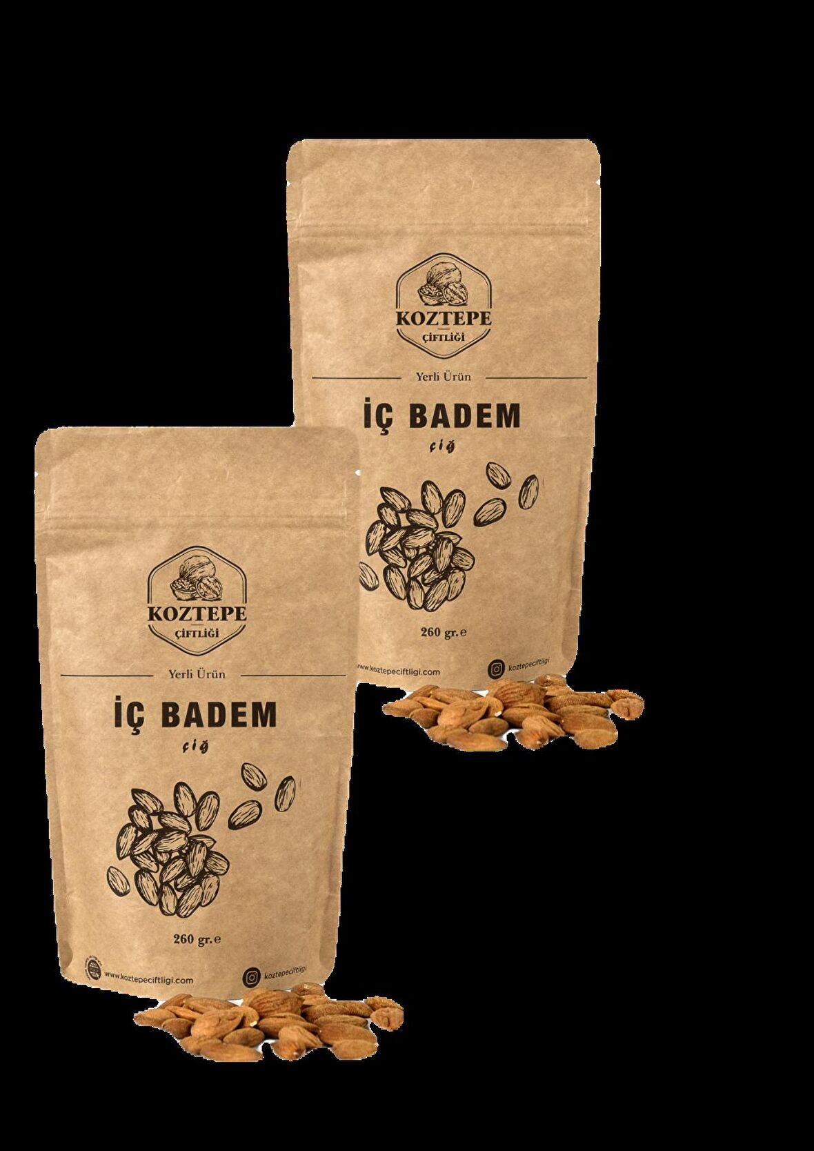 Koztepe Çiftliği Çiğ Badem İçi 260 G  × 2 Paket