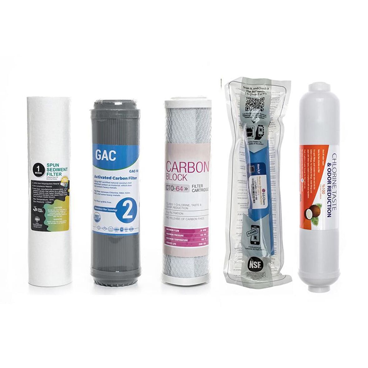 Sulook Açık Kasa Su Arıtma Cihazlarına Uyumlu 5'li Filtre Seti Lg Membranlı