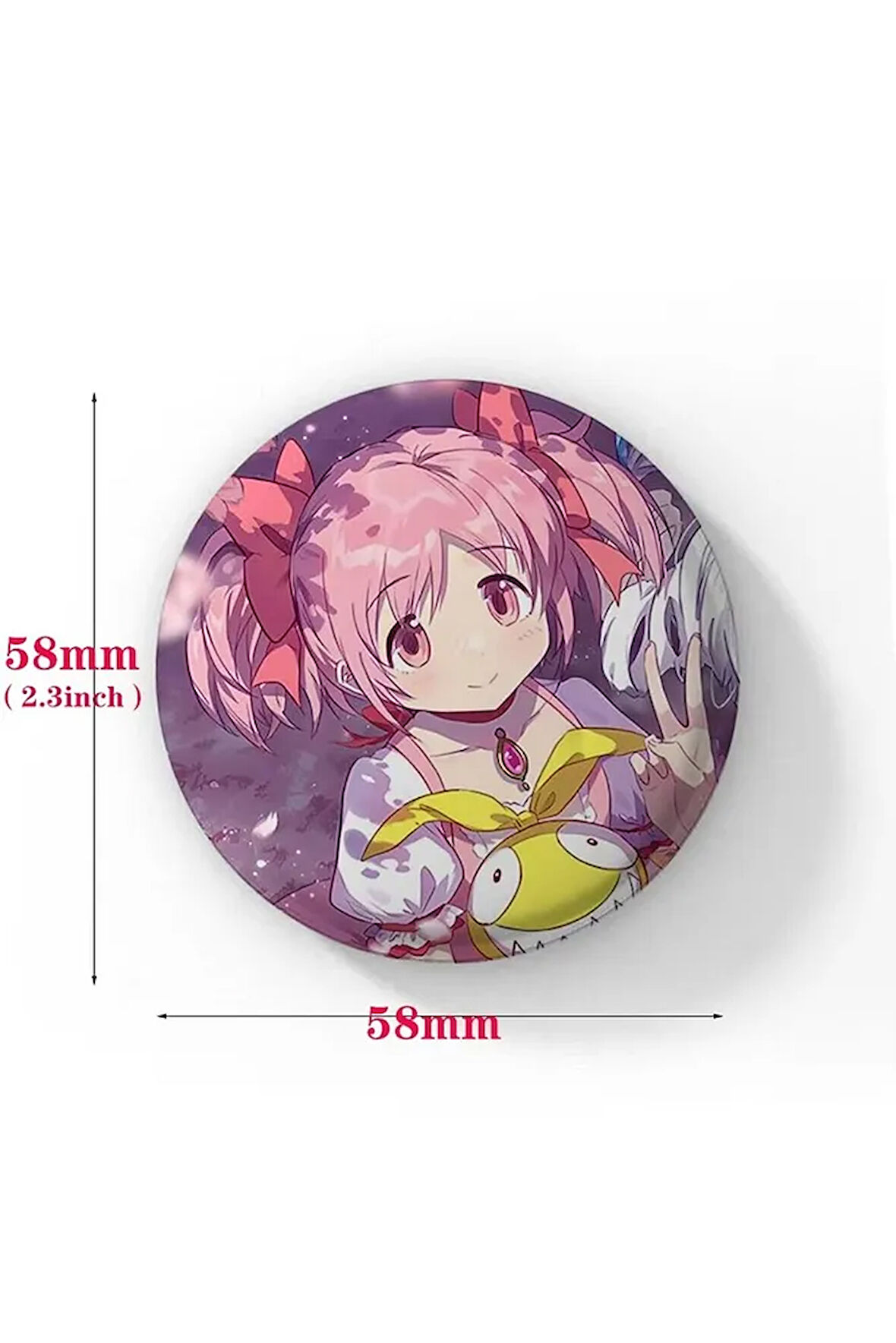 Puella Magi Madoka Magica Anime Buton Rozet 58 mm