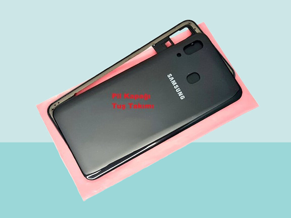 Samsung Galaxy A30 A 305 Full Uyumlu FULL KASA Arka Kapak Batarya Kapağı - SİYAH