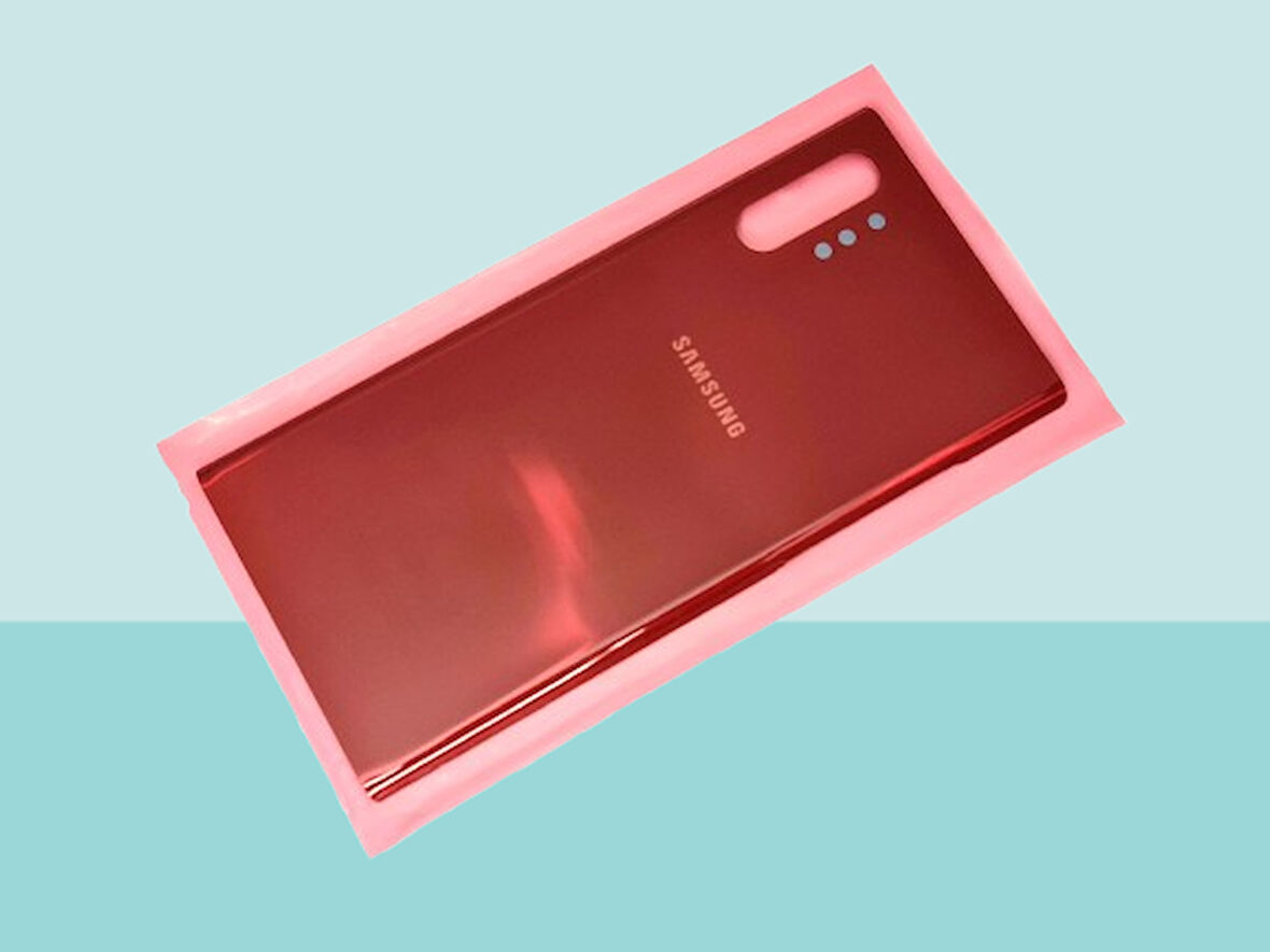 Samsung Galaxy NOTE 10 PLUS Uyumlu Arka Kapak Batarya Kapağı -  KIRMIZI