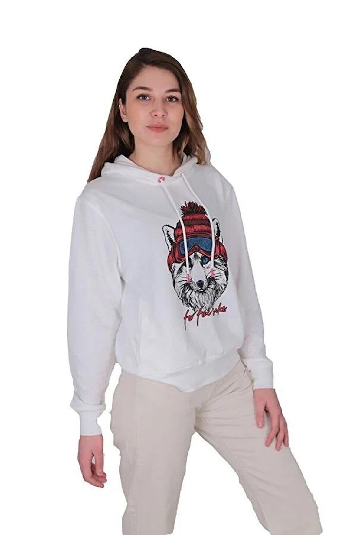 Bad Bear Snowfox Kadın Beyaz Sweatshirt 