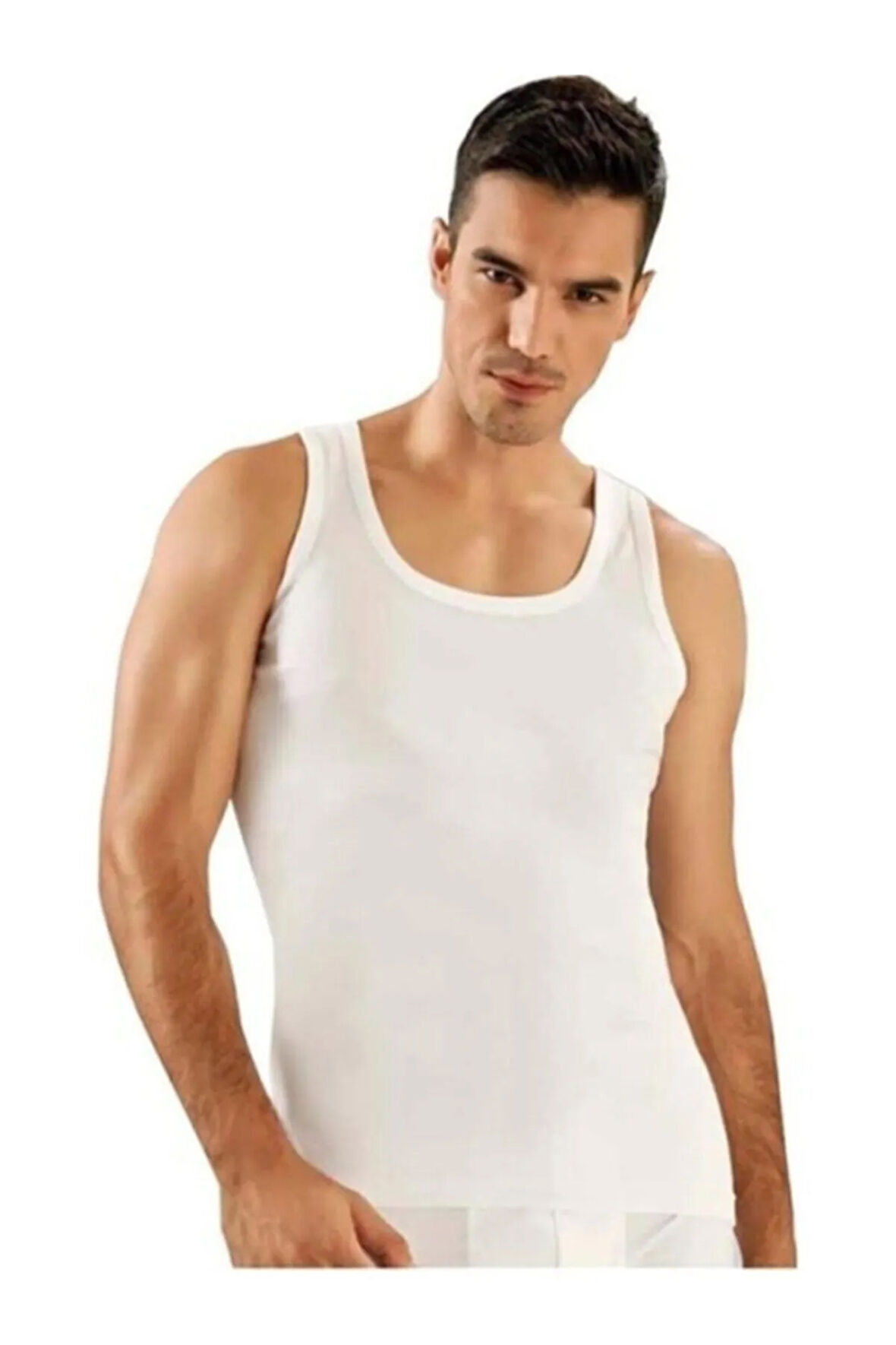 Erkek Beyaz 6'lı Paket Penye Atlet