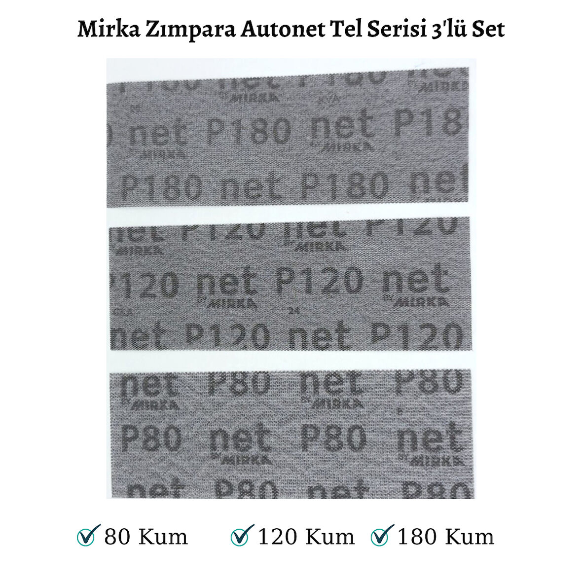 EPOKSİ REÇİNE MIRKA AUTONET TEL ELEK ZIMPARA 3'LÜ SET 70X198 MM