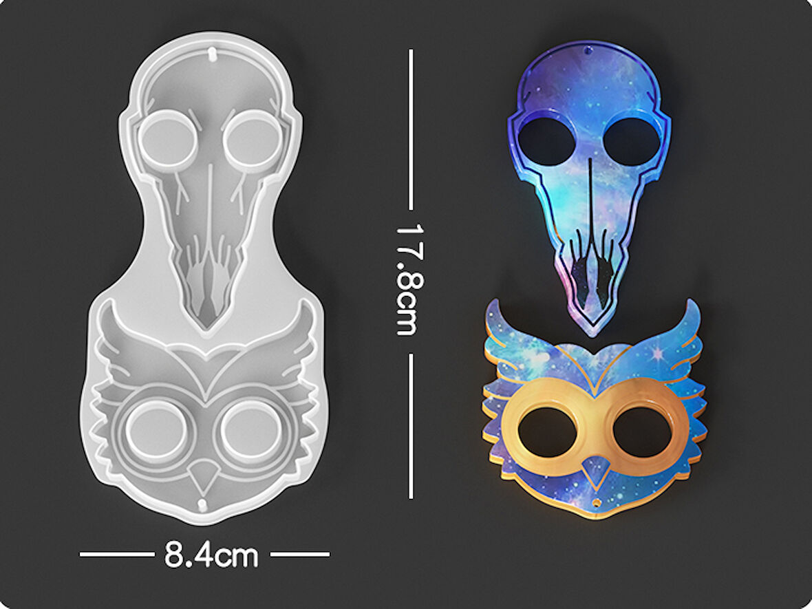 EPOKSİ REÇİNE SİLİKON KALIP İTHAL BAYKUŞ YÜZÜ ANAHTARLIK OBJE SİLİKON KALIP HB5021-0083