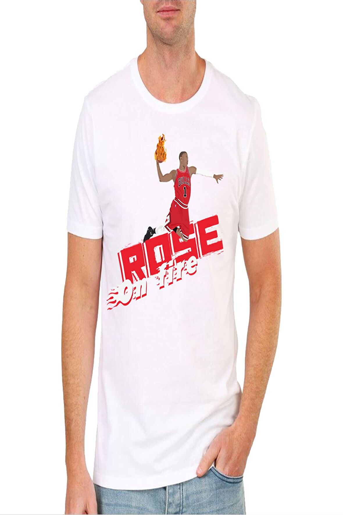 Rose on Fire Erkek Tişört