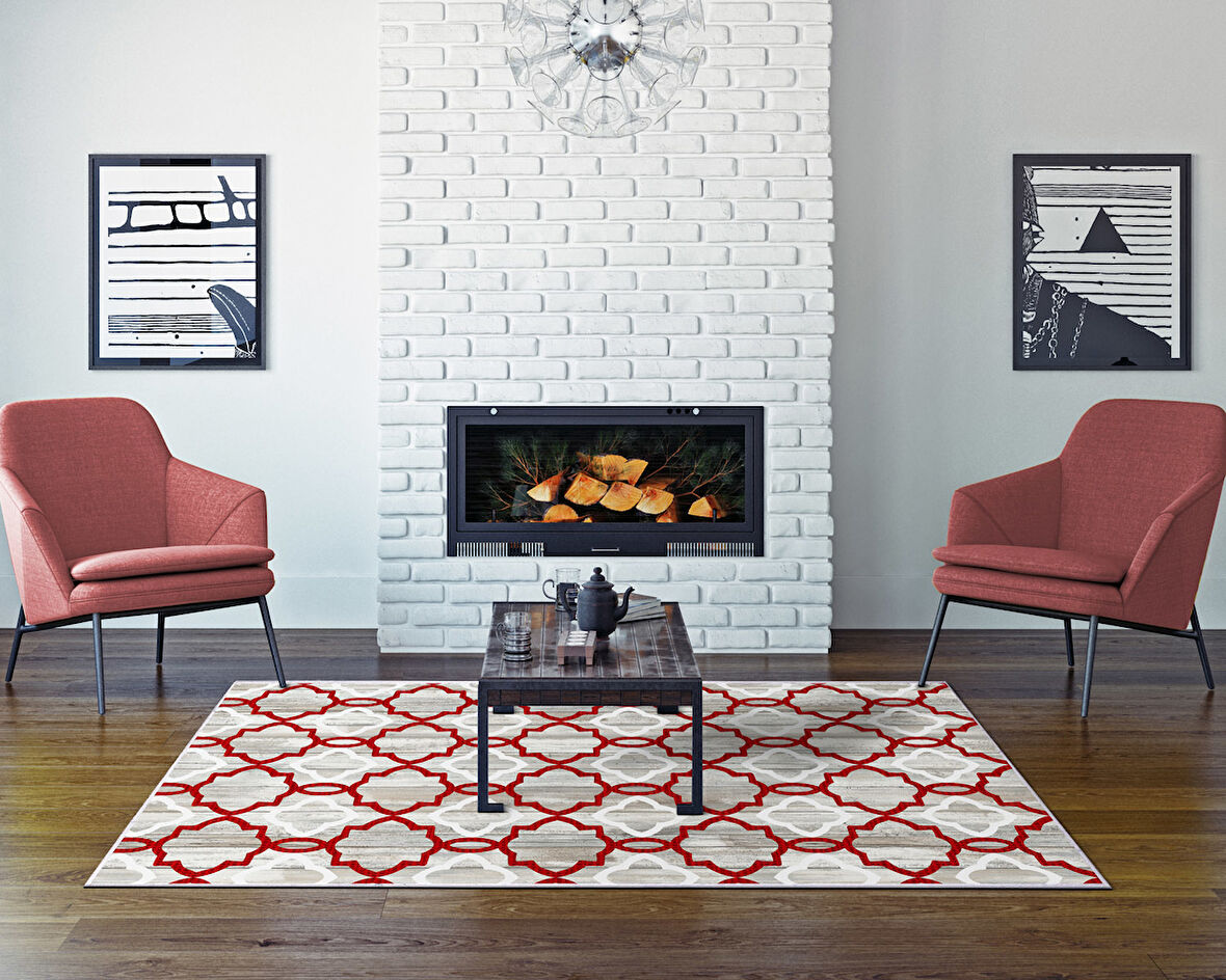 Dekoreko İnci Christmas Yolluk Halı Saçaksız Chr-12