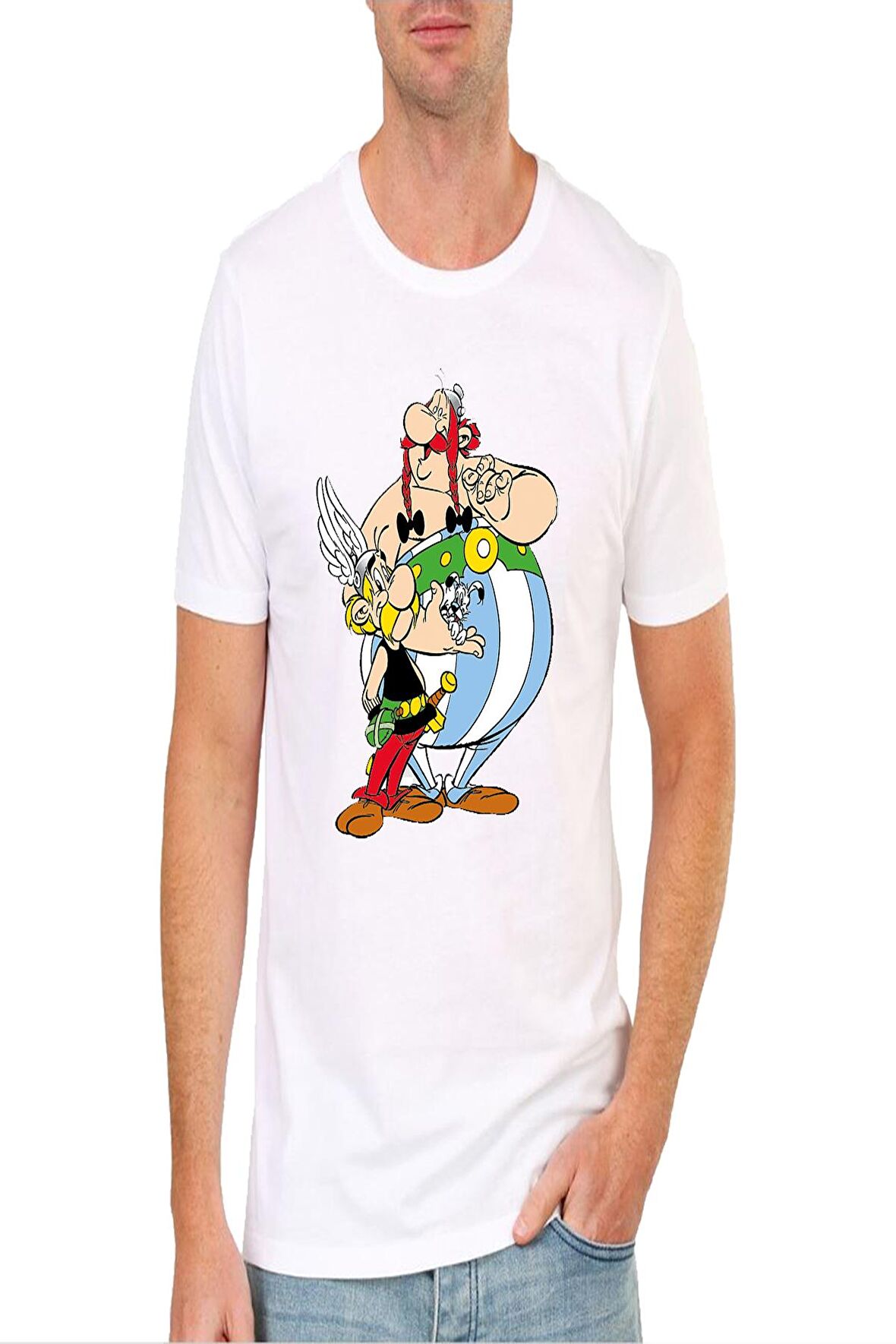 Asterix Baskılı Tasarım Erkek Tişört