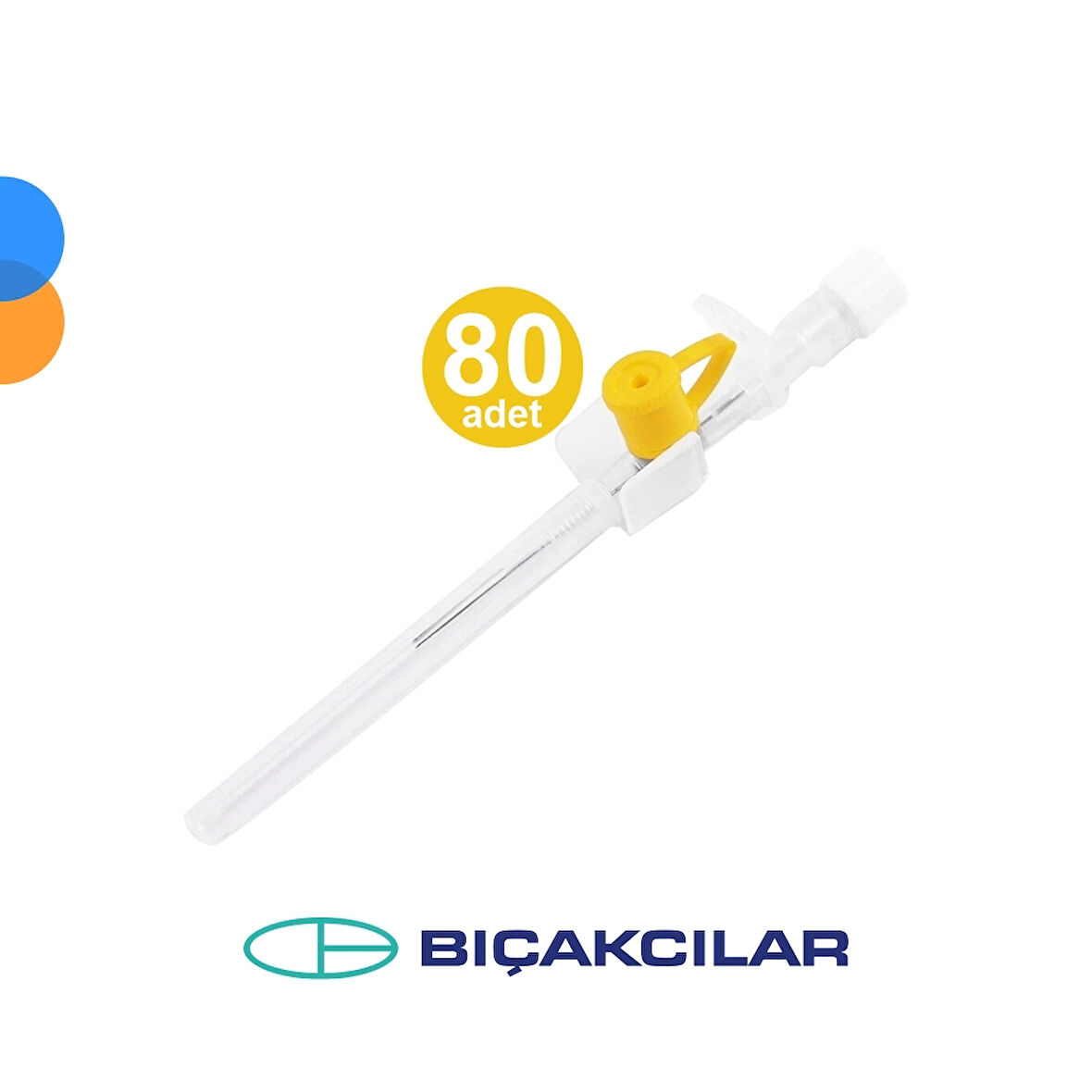 Bıçakcılar Branül (İntraket) Sarı (24G) 80'li Kutu